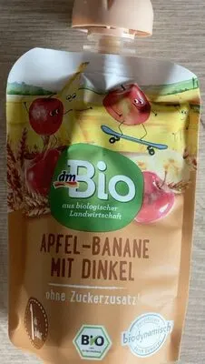 Bio gyümölcspüré alma banánnal és tönkölypehellyel, 1 éves kortól