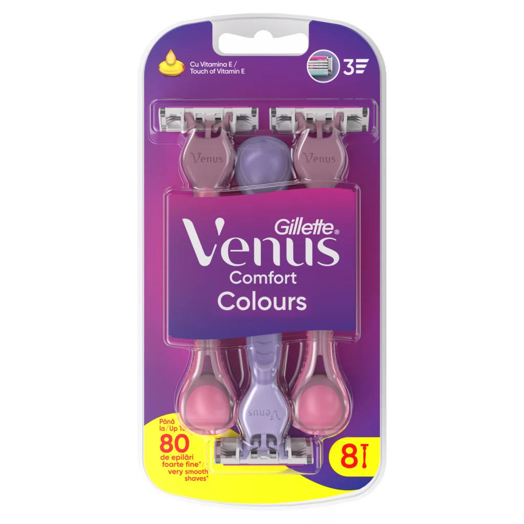 Gillette Venus Comfort Colours Eldobható Borotva /Csomag