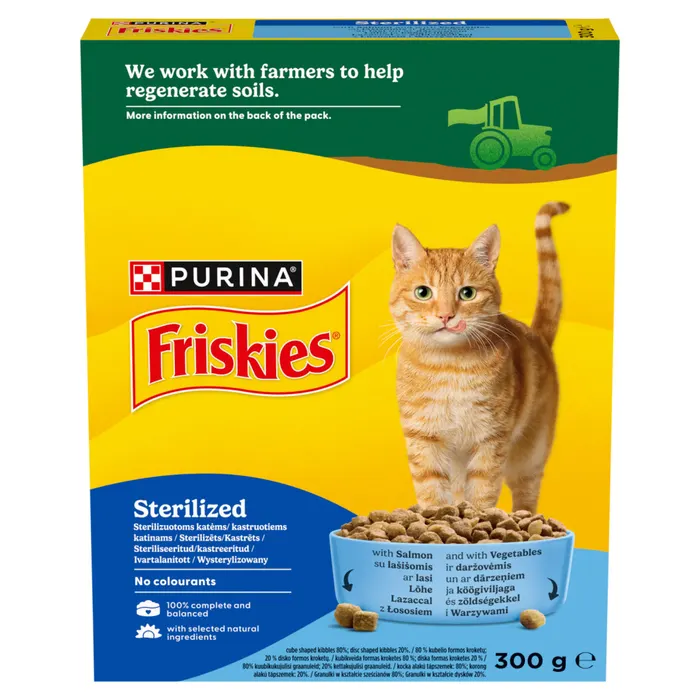 Purina Friskies Steril lazaccal és zöldségekkel száraz macskaeledel