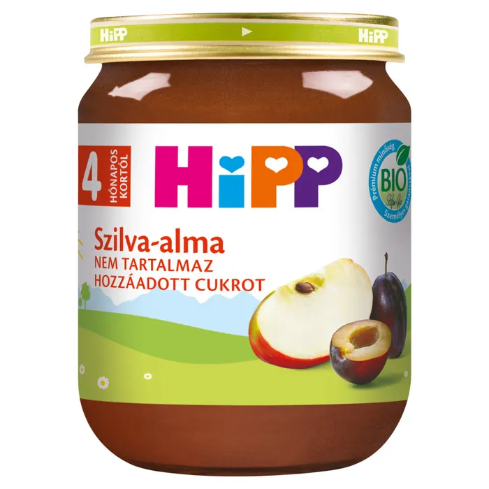 HiPP bio szilva-alma bébidesszert 4 hónapos kortól