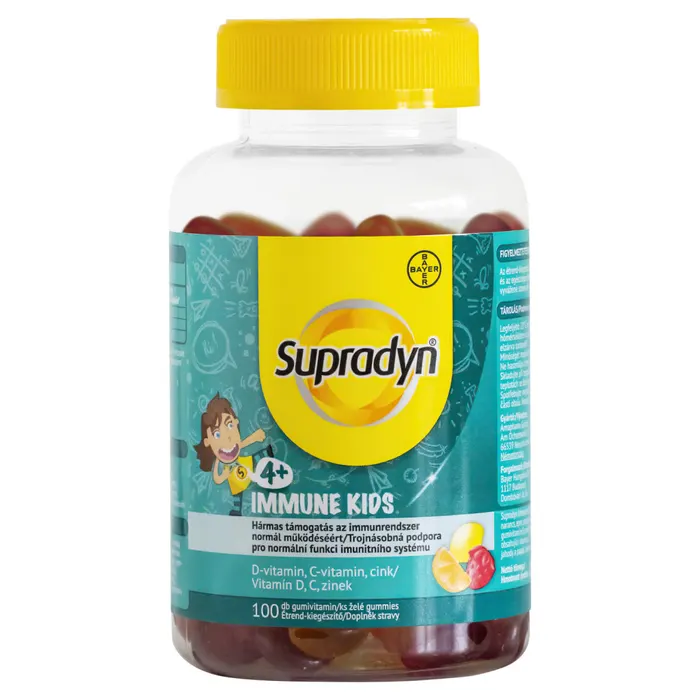 Supradyn Immune Kids C-, D-vitamin és cink étrend-kiegészítő gumivitamin