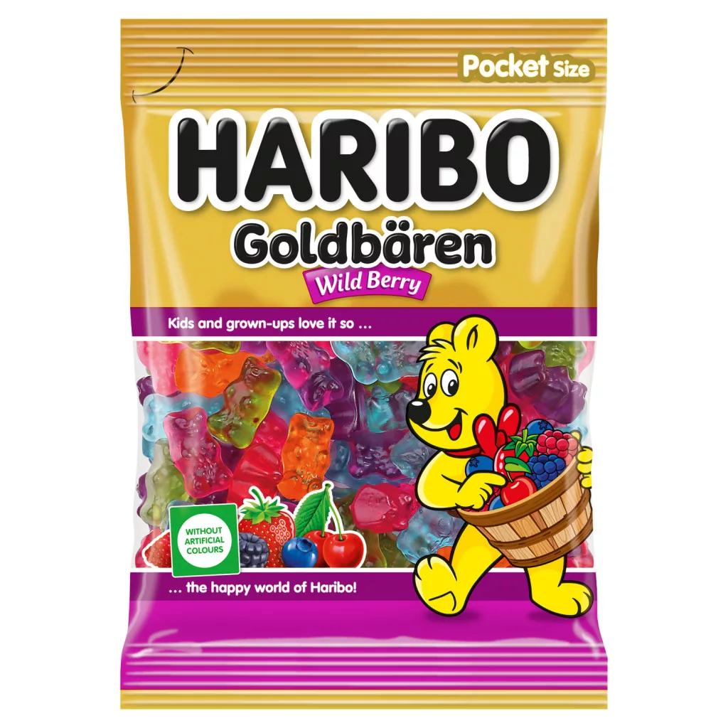 Haribo Goldbären Wild Berry gyümölcsízű gumicukorka