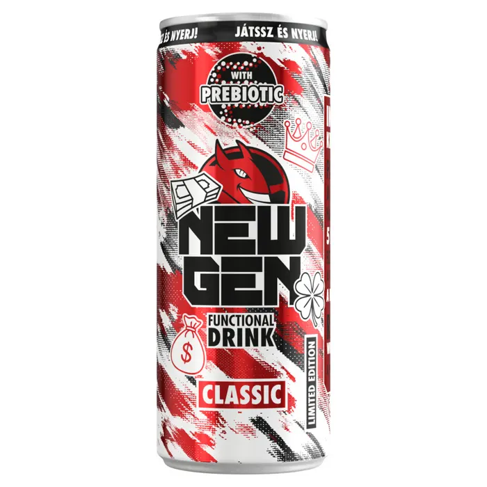 New Gen Classic tuttifruttiízű, koffeintartalmú, szénsavas, alkoholmentes ital