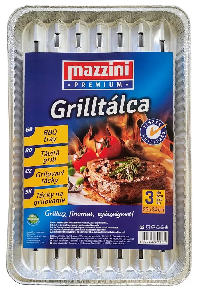 Mazzini Aluminium Grilltálca 34x23cm