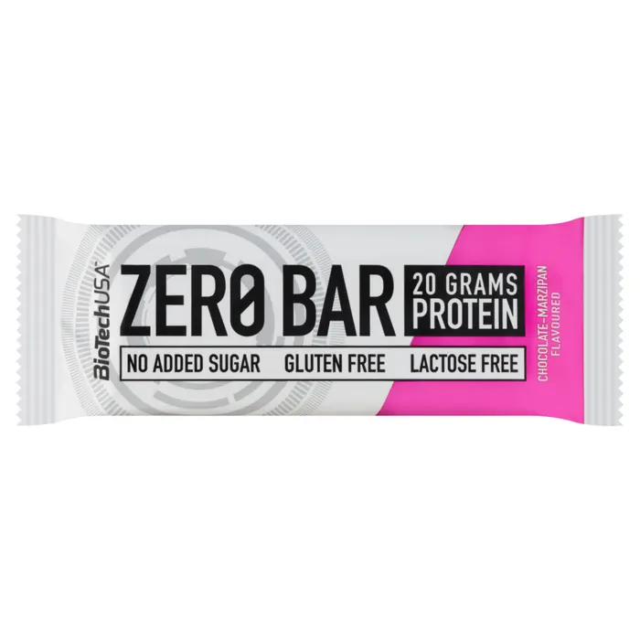 BioTechUSA Zero Bar csokoládé-marcipán ízű fehérjeszelet édesítőszerekkel