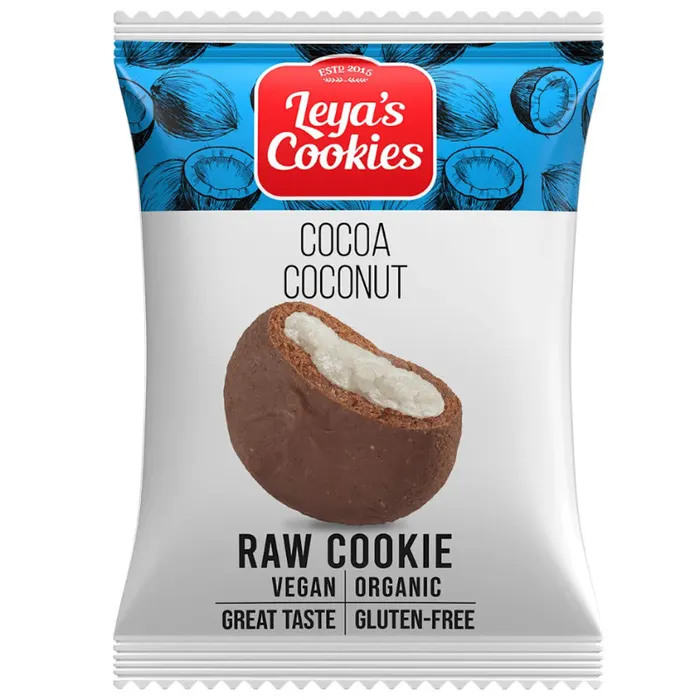 Leya's Cookies nyers sütemény kakaóval és kókusszal