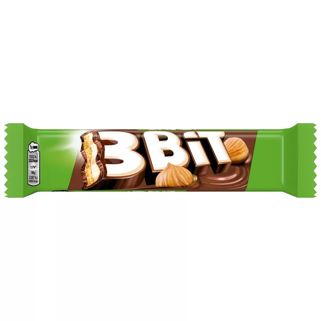 3Bit Tejcsokoládéval Bevont Keksz Szelet Mogyoróízű Töltelékkel