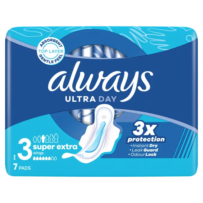 Always Ultra Super Extra Egészségügyi Betét (3-as Méret) Szárnyas Betét x 7]