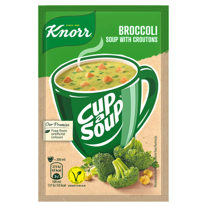 Knorr Cup a Soup instant brokkolikrémleves zsemlekockával