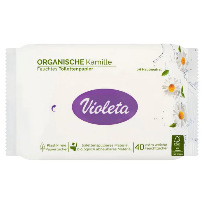 Violeta nedves WC-papír kamilla kivonattal