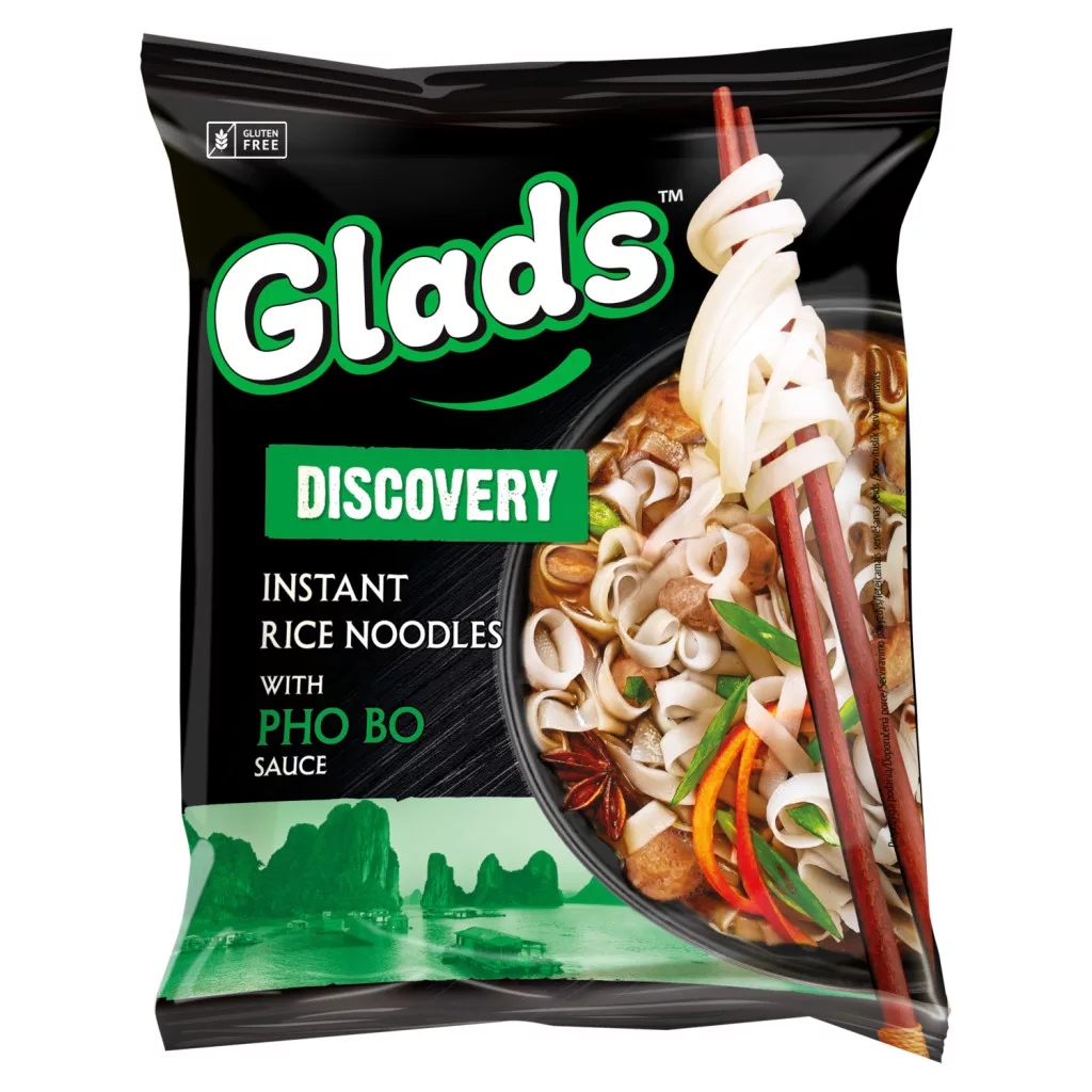 Glads rizstésztaleves pho bo-szósszal és szárított zöldségekkel
