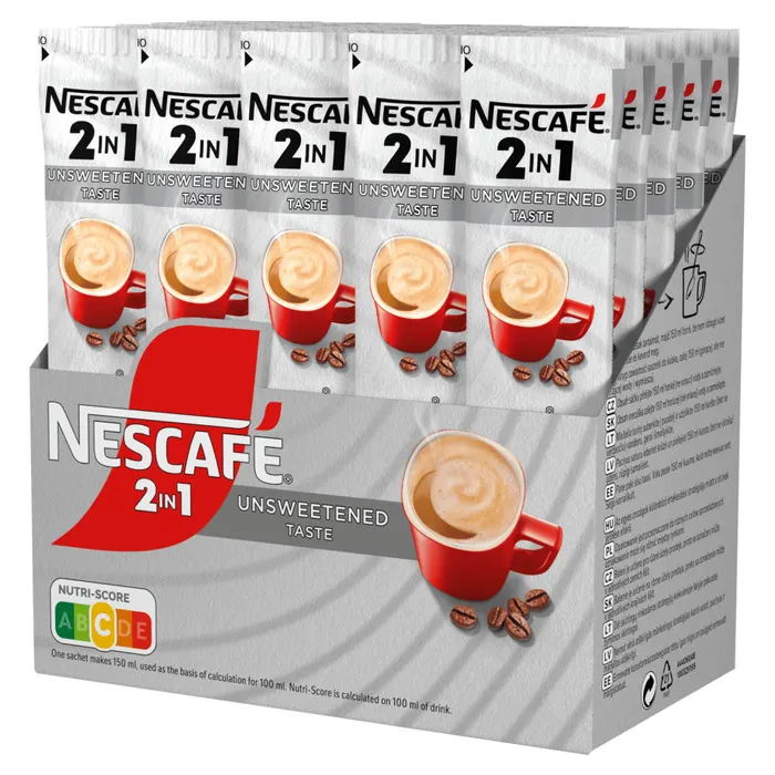 NESCAFÉ 2in1 Unsweetened Taste azonnal oldódó kávéspecialitás