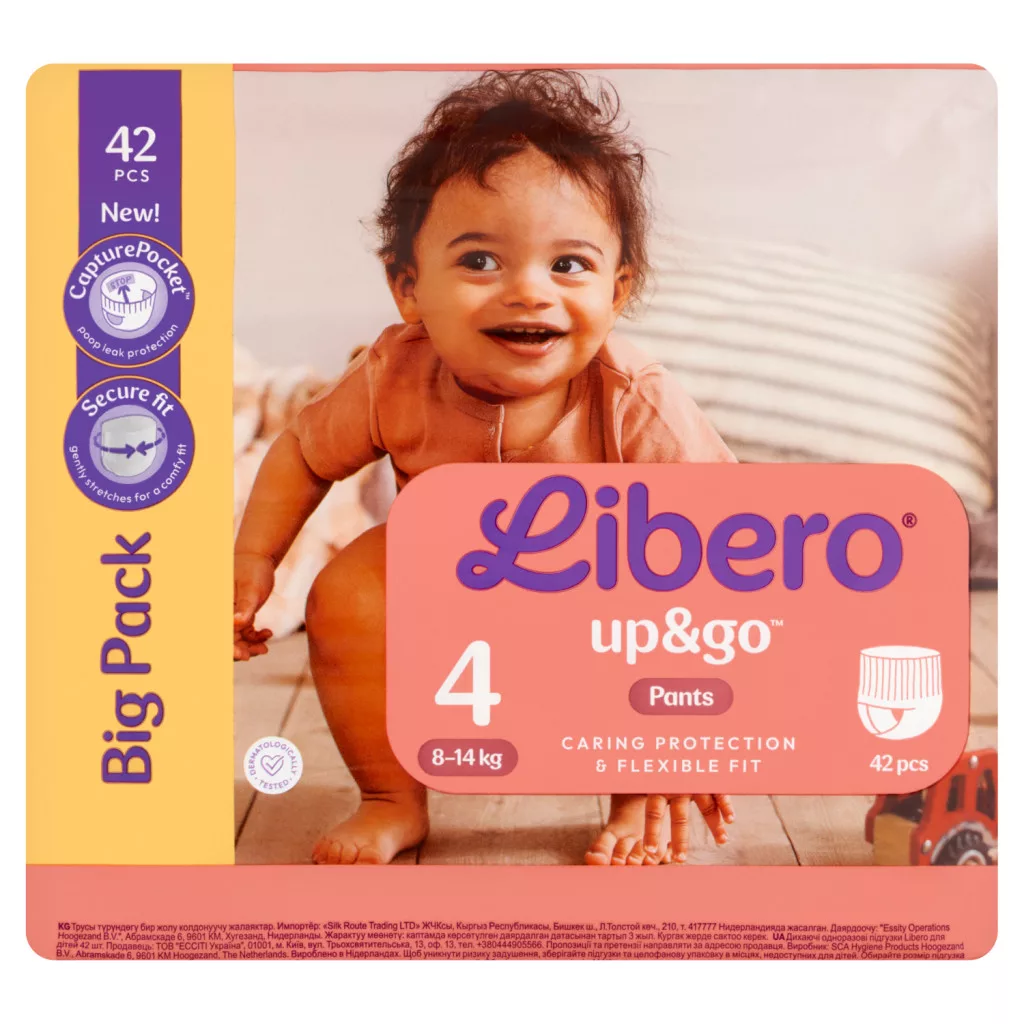 Libero Up&Go egyszerhasználatos bugyipelenka méret: 4, 8-14 kg