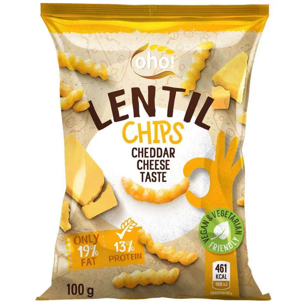 OHO! lencsechips cheddar vegán