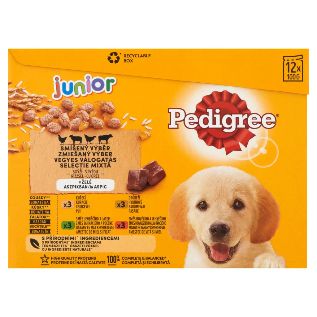 Pedigree Junior Vegyes Válogatás teljes értékű nedves eledel kölyökkutyáknak