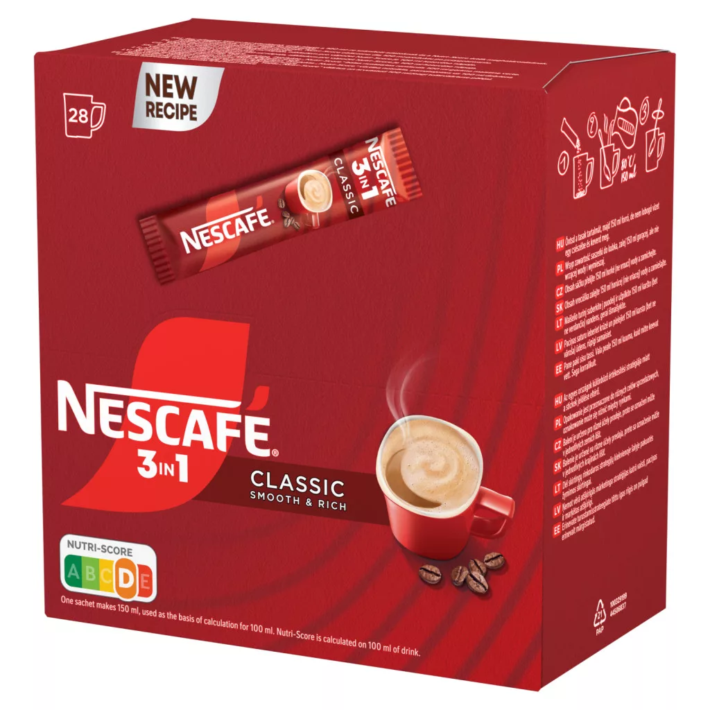 NESCAFÉ 3in1 Classic Smooth & Rich azonnal oldódó kávéspecialitás