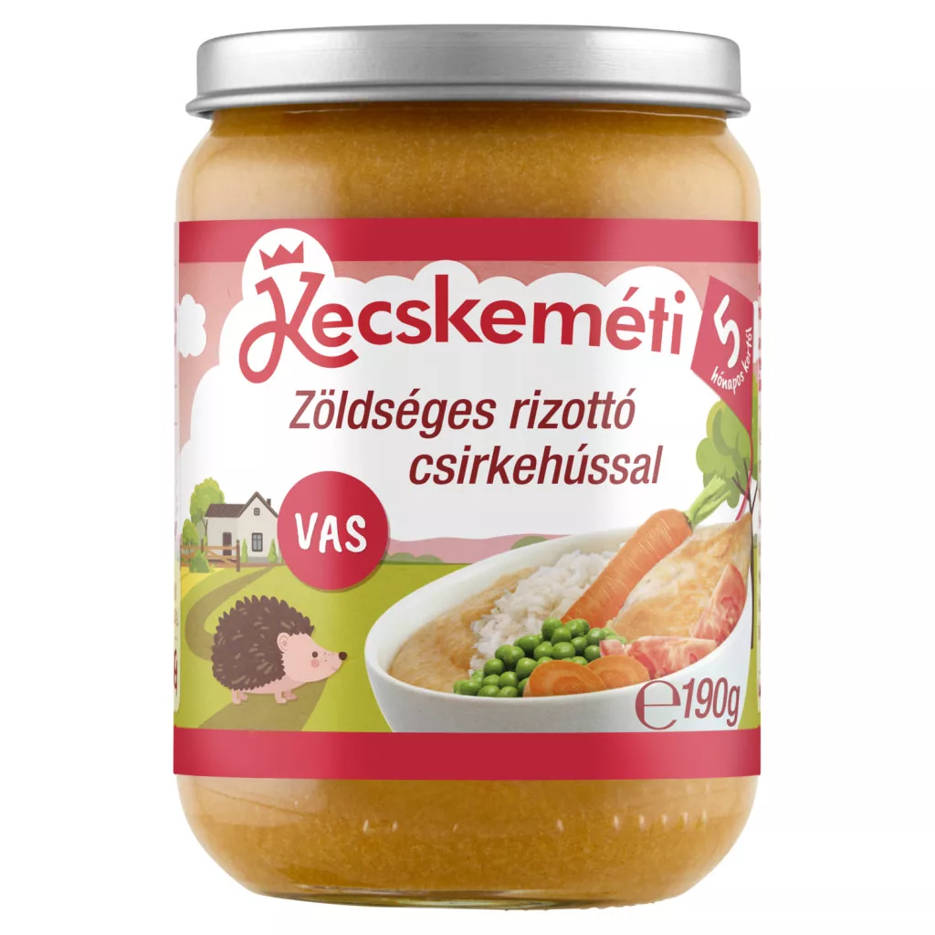 Kecskeméti zöldséges rizottó csirkehússal bébiétel 5 hónapos kortól
