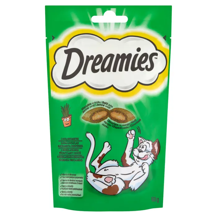 Dreamies kiegészítő macskaeledel felnőtt macskák és 8 hetesnél idősebb kölykök számára