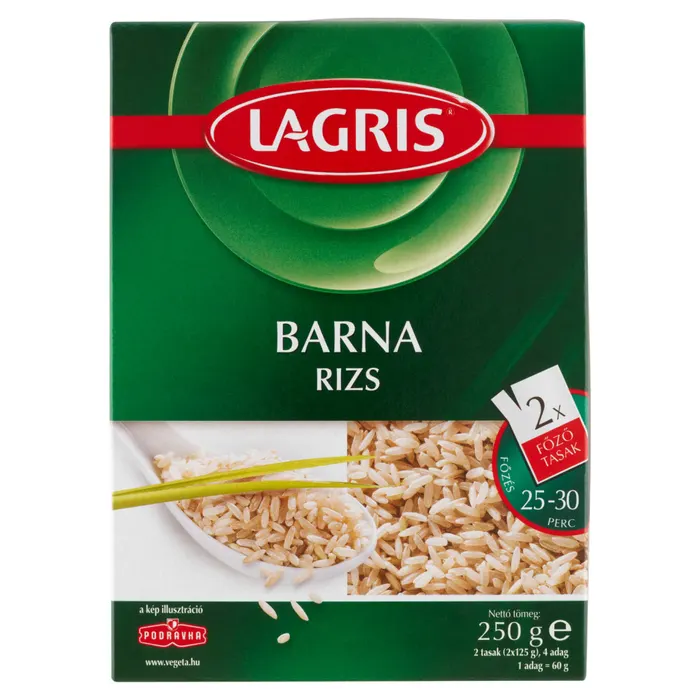 Lagris hosszú szemű barna rizs főzőtasakban