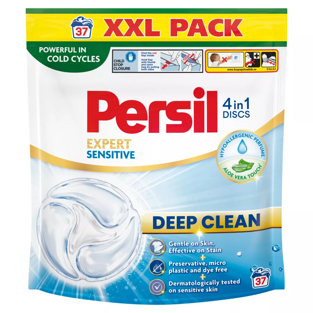 Persil Expert Sensitive előre adagolt mosószer fehér és világos ruhadarabokhoz 37 mosás