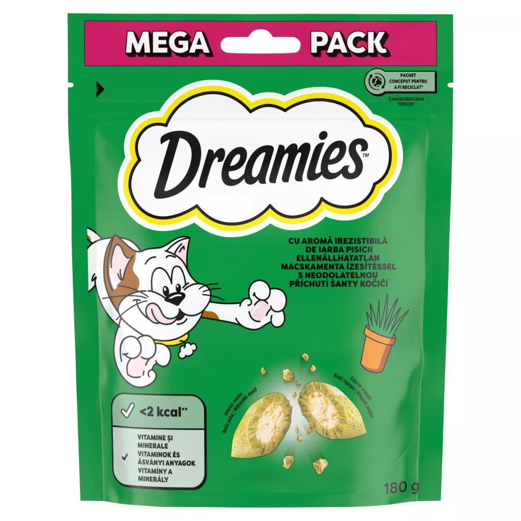 Dreamies kiegészítő macskaeledel felnőtt macskák és 8 hetesnél idősebb kölykök számára