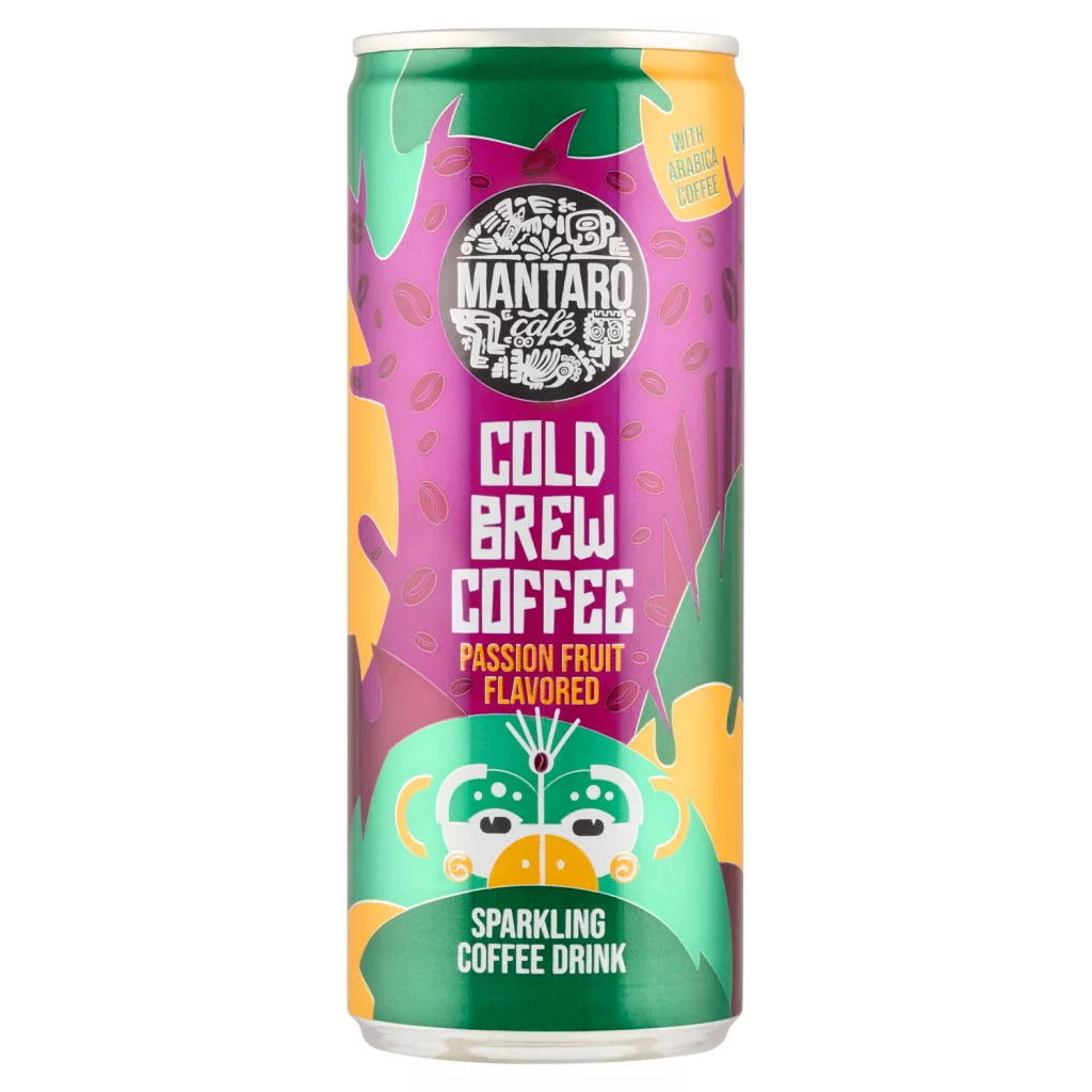 Mantaro Cold Brew Coffee maracuja ízű, kávé alapú, szénsavas üdítőital