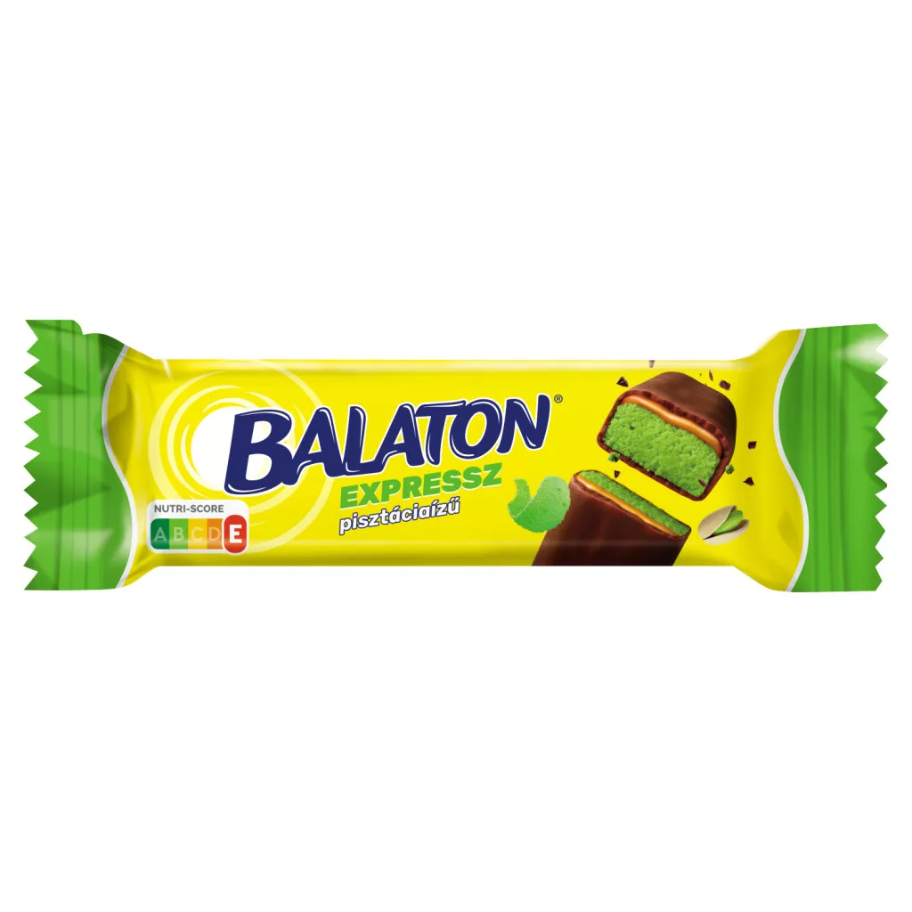 Balaton Expressz étcsokoládéval mártott pisztácia ízű szelet karamellel