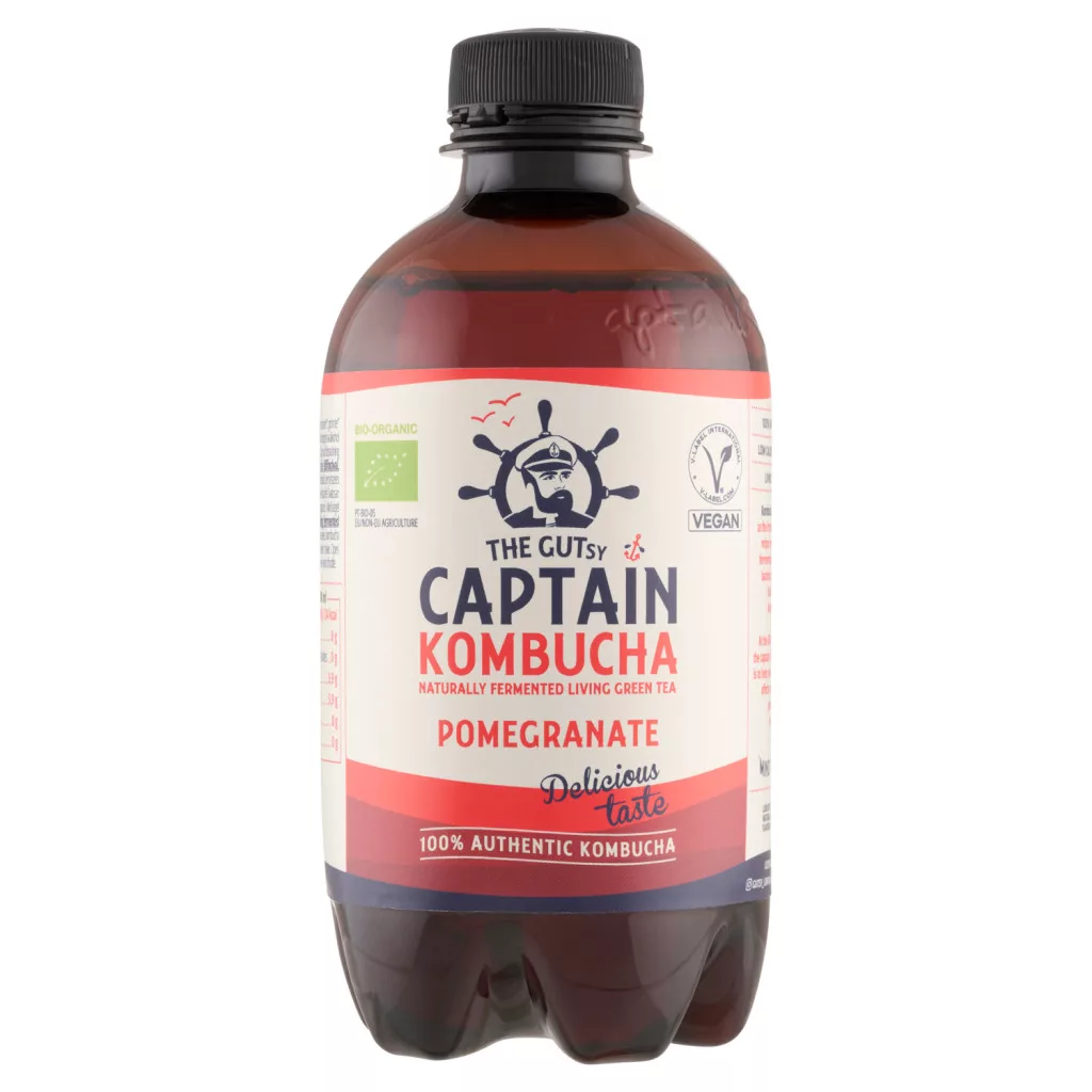 The Gutsy Captain Kombucha gránátalma bio fermentált zöld tea ital élőflórával