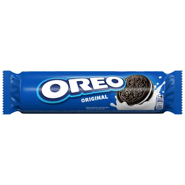OREO Original Vaníliaízű Töltött Keksz, vegetáriánusok is fogyaszthatják, 14 db keksz