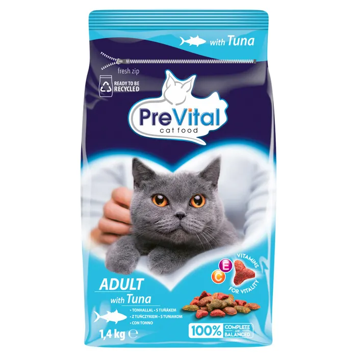 PreVital teljes értékű állateledel felnőtt macskák számára tonhallal