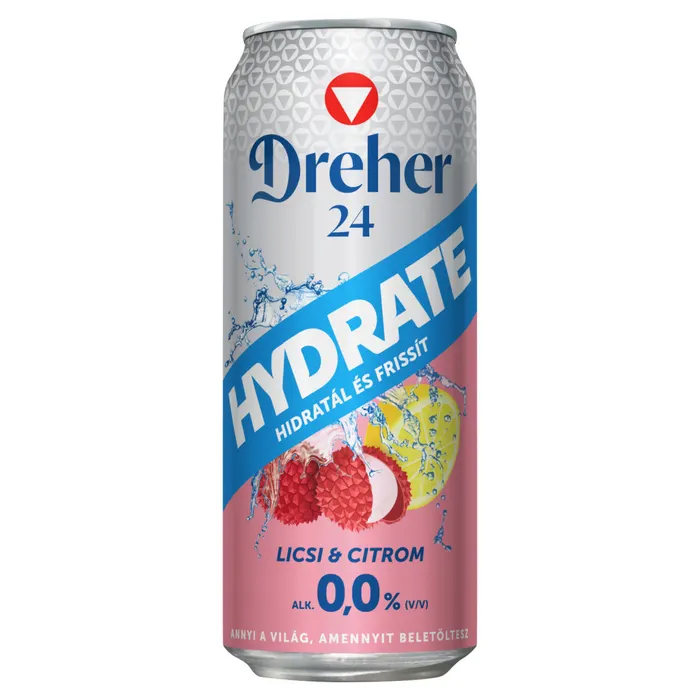 Dreher 24 Hydrate alkoholmentes világos sör és licsi-citrom ízű ital keveréke 0,0%