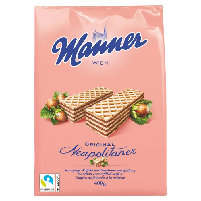 Manner mogyorókrémmel töltött ropogós ostyaszeletek