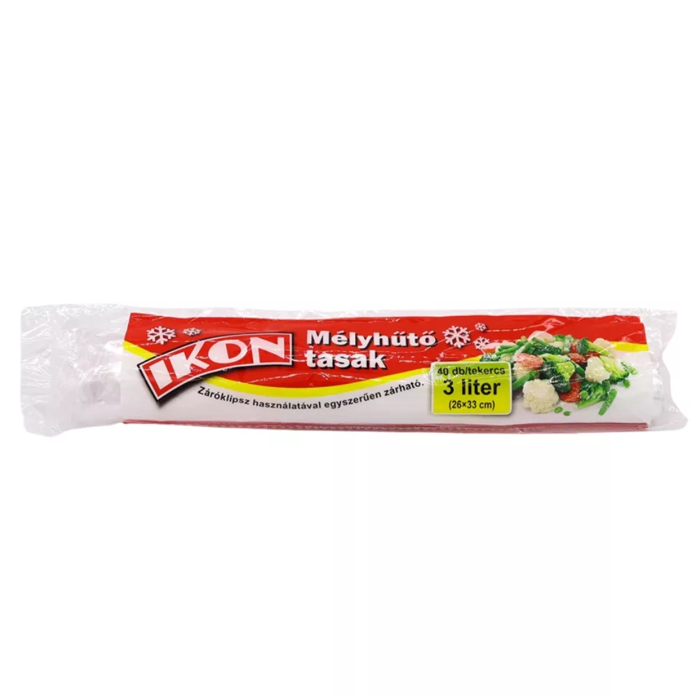 Ikon mélyhűtő tasak 3 Liter, 40+ /roll, 26x33cm