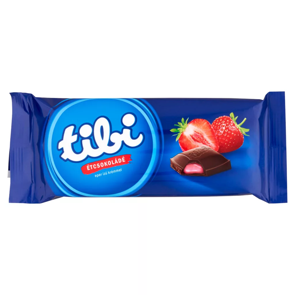 Tibi étcsokoládé eper ízű krémmel