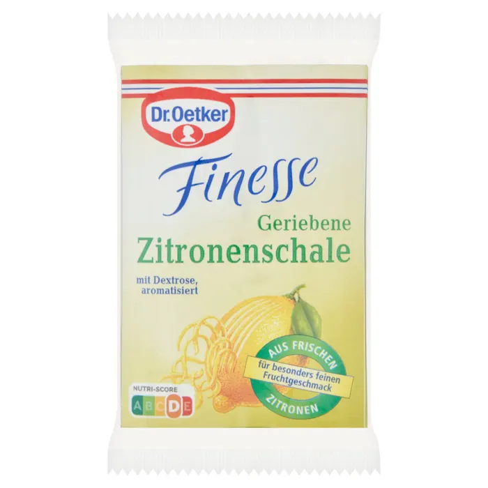 Dr. Oetker Finesse reszelt citromhéj, dextrózzal és aromával