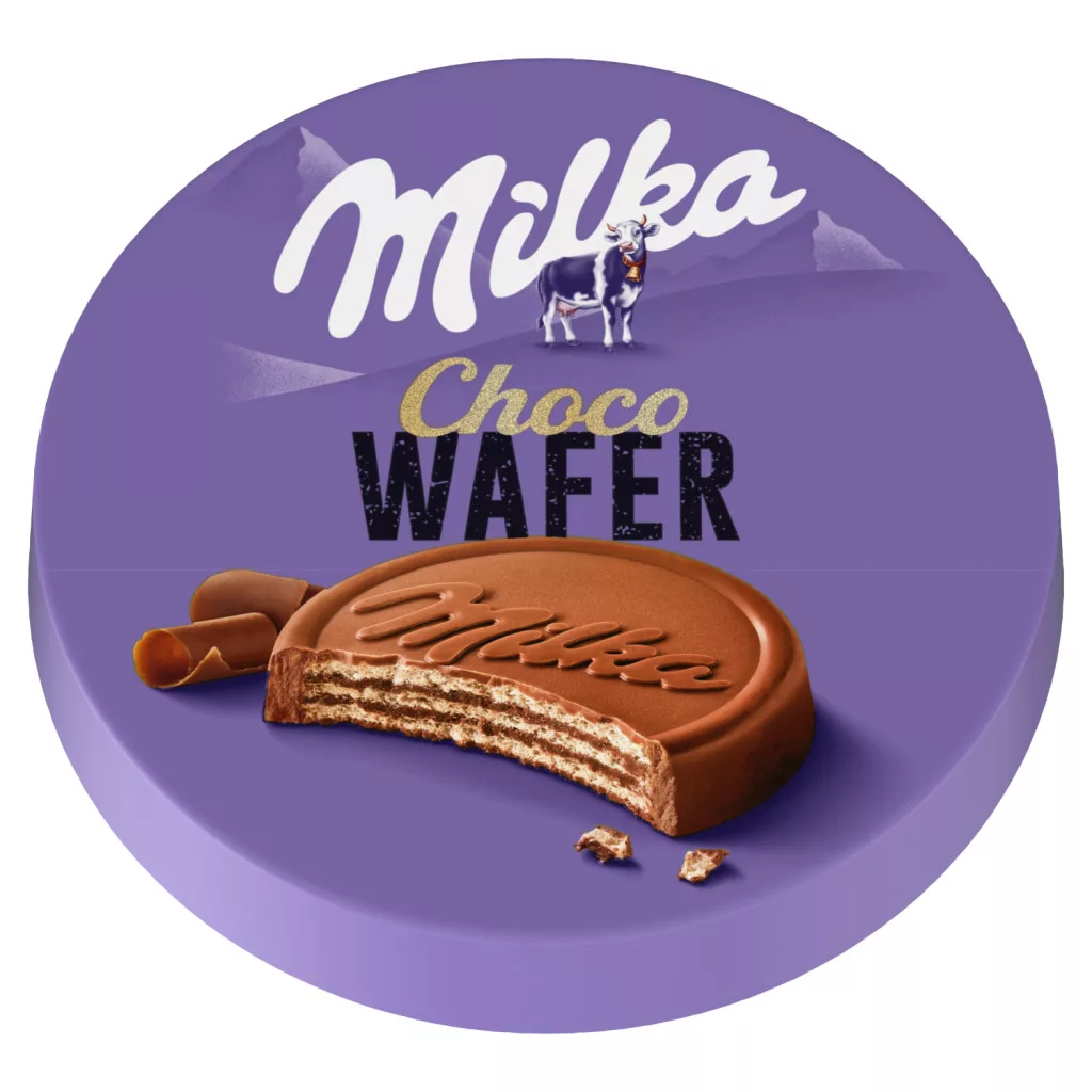 Milka Choco Wafer kakaós töltelékkel töltött, alpesi tejcsokoládéval bevont ostya