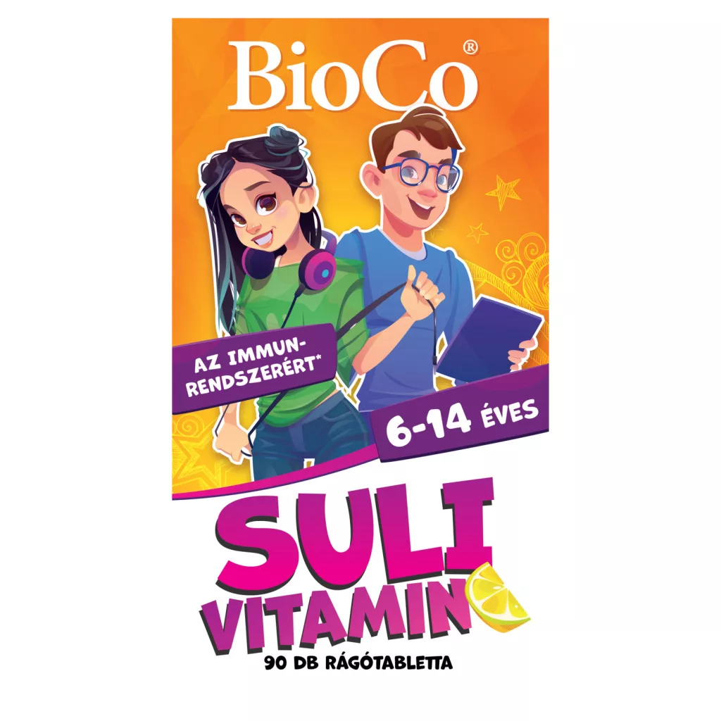BioCo Suli vitamin citrom ízű étrend-kiegészítő rágótabletta 6-14 éveseknek