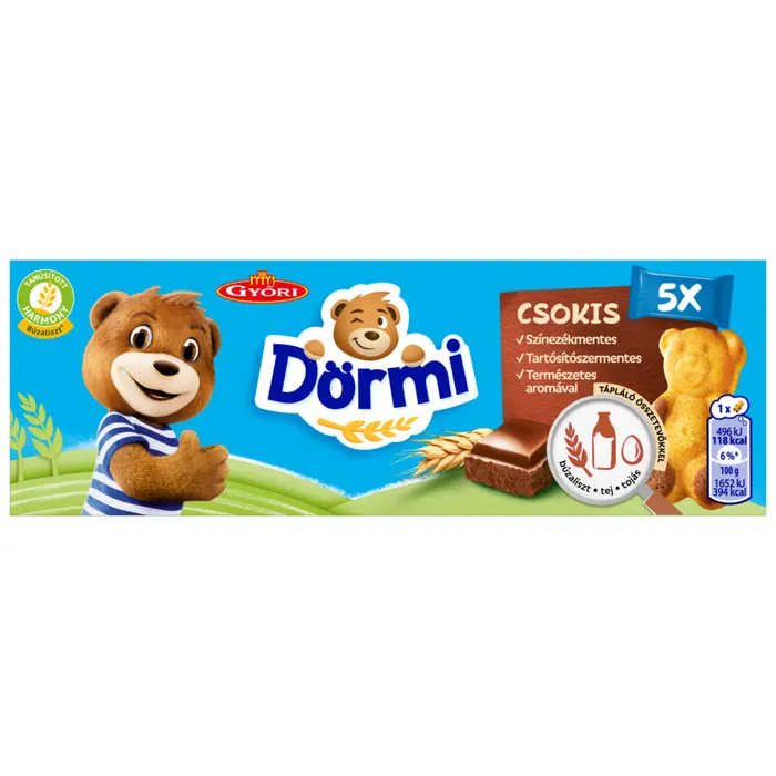 Dörmi csokoládés krémmel töltött puha piskóta