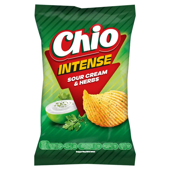 Chio Intense tejfölös-zöldfűszeres ízű burgonyachips