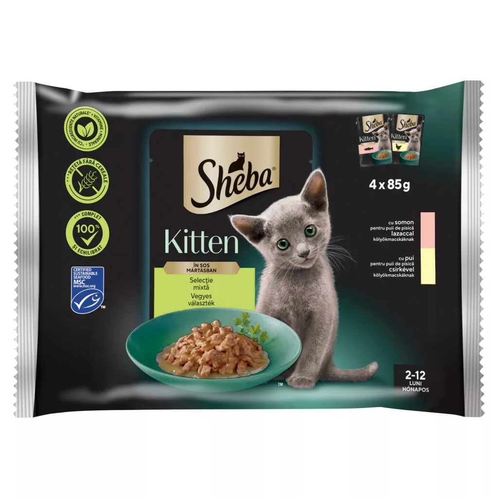 Sheba Kitten teljes értékű nedves eledel kölyökmacskáknak vegyes választék