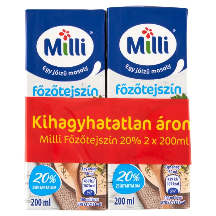 Milli UHT főzőtejszín 20%