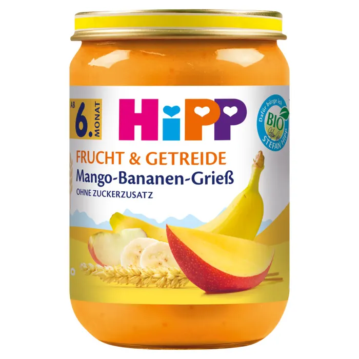 HiPP bio mangós-bananos gríz bébidesszert 6 hónapos kortól