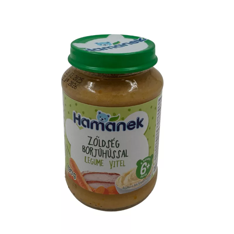 Hamánek bébiétel zöldség borjúhússal 6hó+