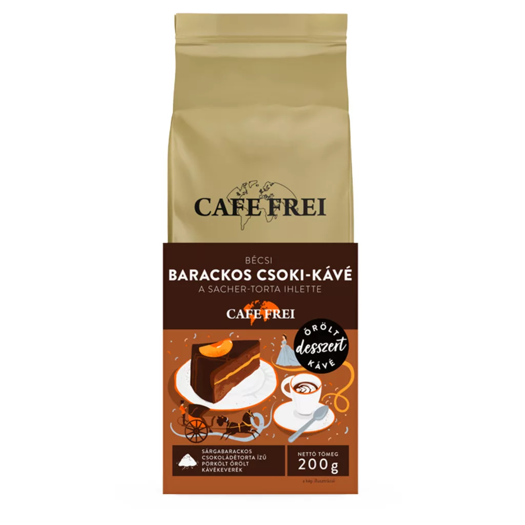 Café Frei kávékeverék Bécsi barackos csoki őrölt
