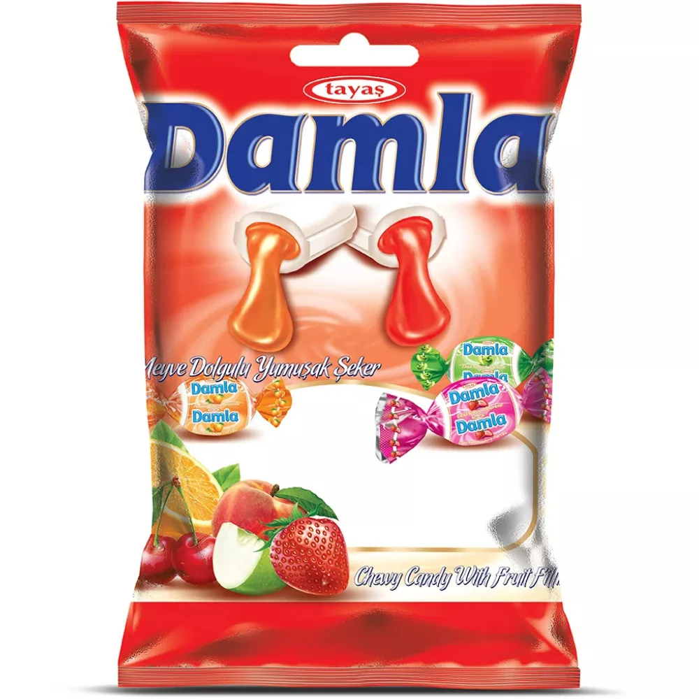 Damla cukor gyümölcs ízű töltött puha karamella mix