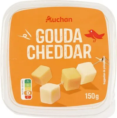 Kockára vágott gouda és cheddar sajt védőgázas csomagolásban