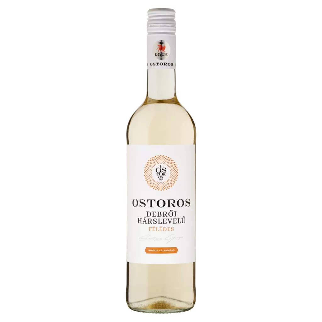 Ostorosbor Debrői Hárslevelű classicus félédes fehérbor 12%