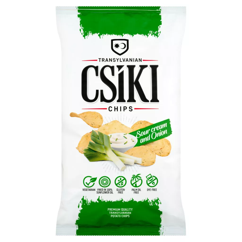 Csíki Csipsz hagymás-tejfölös ízesítésű burgonyacsipsz