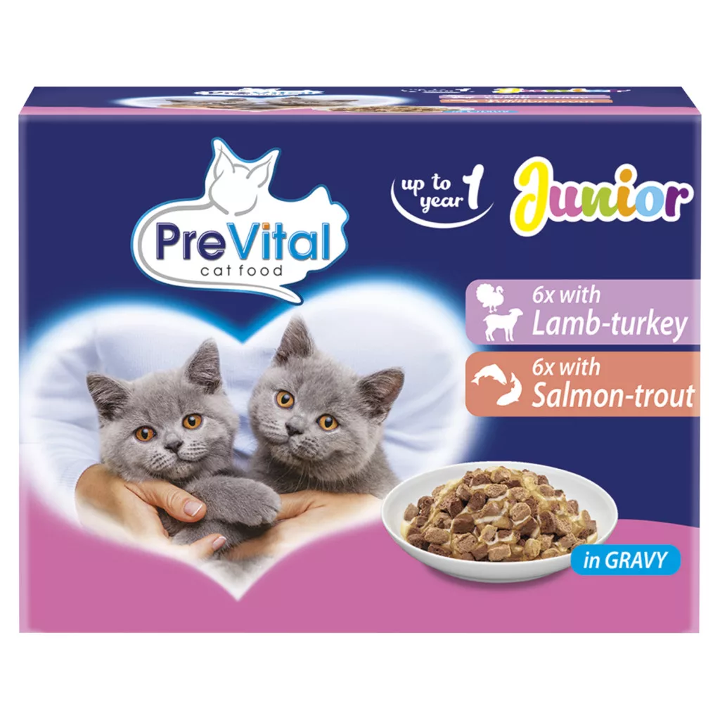 PreVital Junior teljes értékű állateledel kölyökmacskák számára szószban