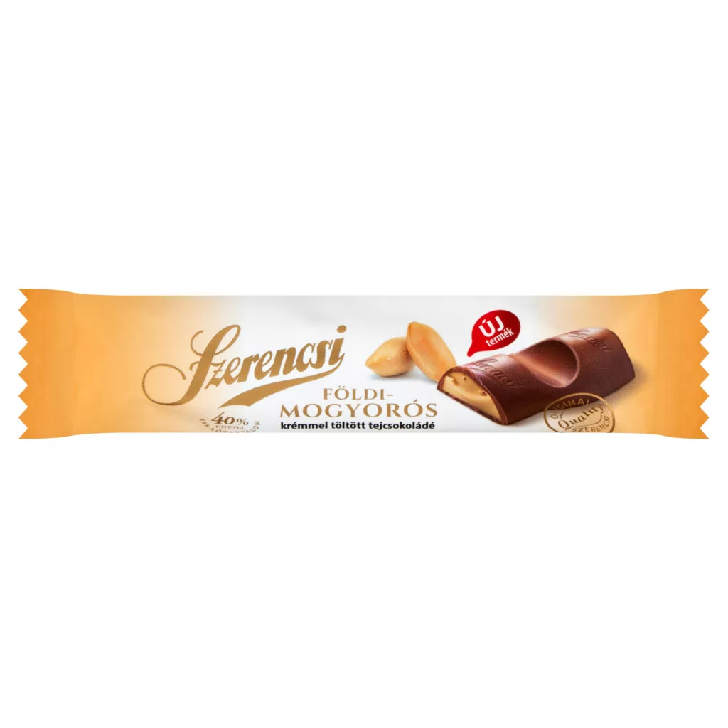 Szerencsi földimogyorós krémmel töltött tejcsokoládé